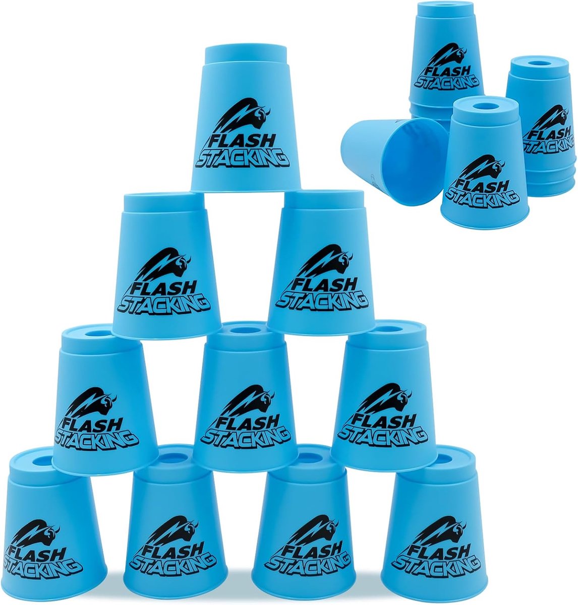 SnelShoppen - 12 Stuks Snelle Stapelbekers Sport Stacking Cups Spel Uitdaging Competitie Training Voor Snelheid Responsiviteit Blauw