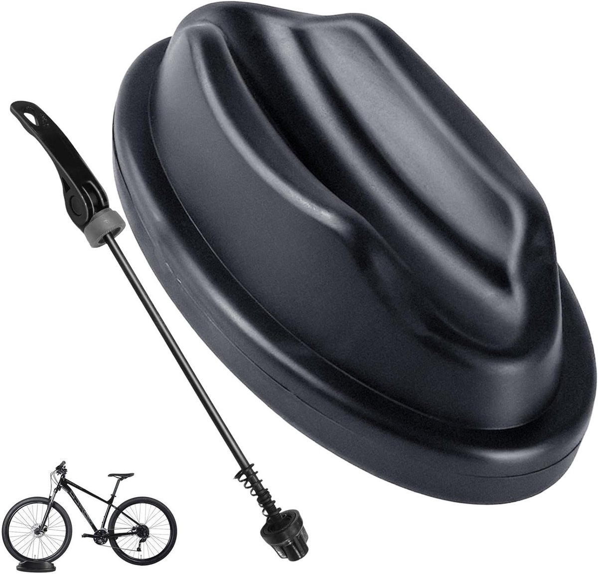 Fiets voorwielsteun - Rollentrainer accessoire - Fiets training - Inclusief snelspanners - 22.5 cm lengte - Zwart