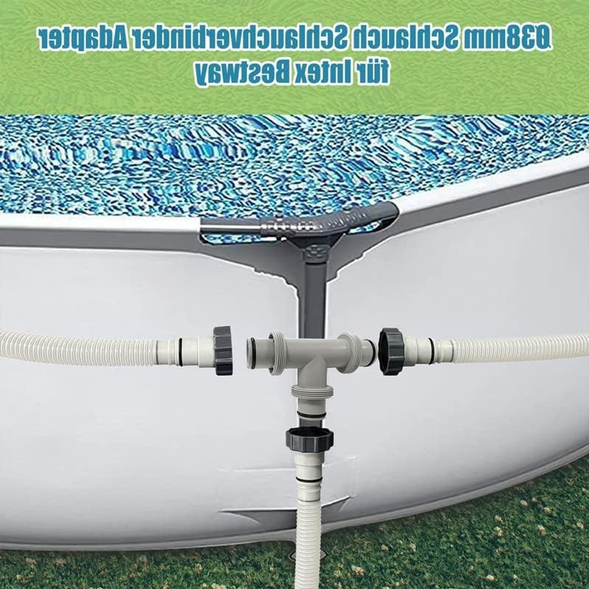 T-piece 3-Way Pool Hose Connector voor Diameter 38 mm, Verlenging voor Zwembadslang en Slangverbinder