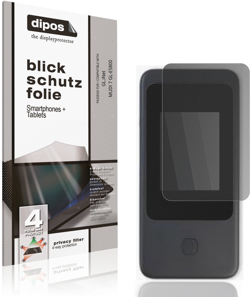 dipos – Matte Privacy Screenprotector geschikt voor GL.iNet MUDI 7 GL-E5800 | Anti-Spy Beschermfolie