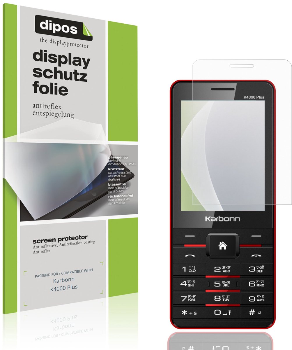 dipos – 4x Matte Beschermfolie geschikt voor Karbonn K4000 Plus | Krasbestendige & antireflecterende Screenprotector Ultra-Thin
