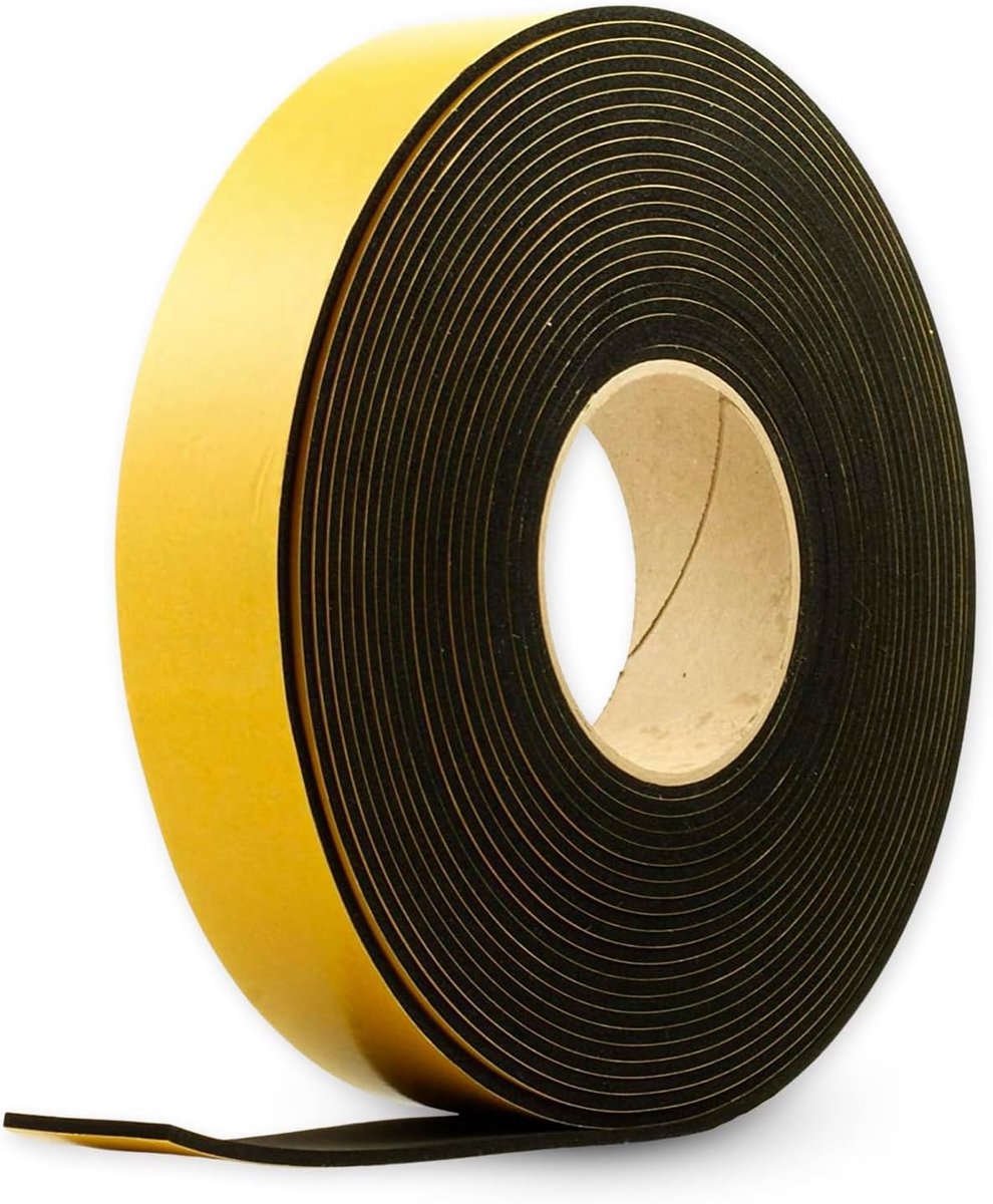 SnelShoppen - ADHESIVE RUBBER TAPE 30M x 5CM x 3MM | Geluidsisolatie en Thermische Isolatie voor HVAC, Camping, Verwarming en Airconditioning