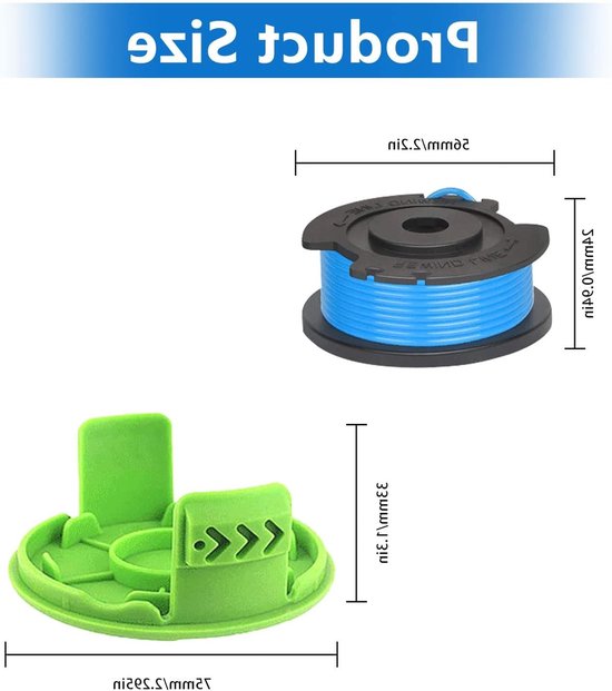 Vervangingsspoel voor grastrimmers met enkele draad van 1.65mm, ideaal voor 24V trimmers, inclusief 4+1 spoelen, perfect voor tuinonderhoud en grastrimmen — afbeelding 4