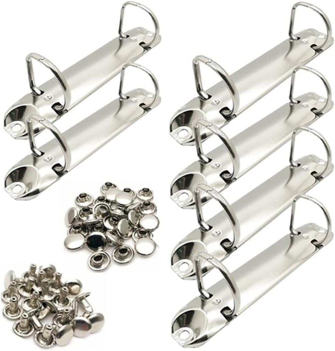6 D-vormige metalen clips voor 2-ring binder, vervangingsmechanisme voor papieropslag, planners en mappen, 123mm