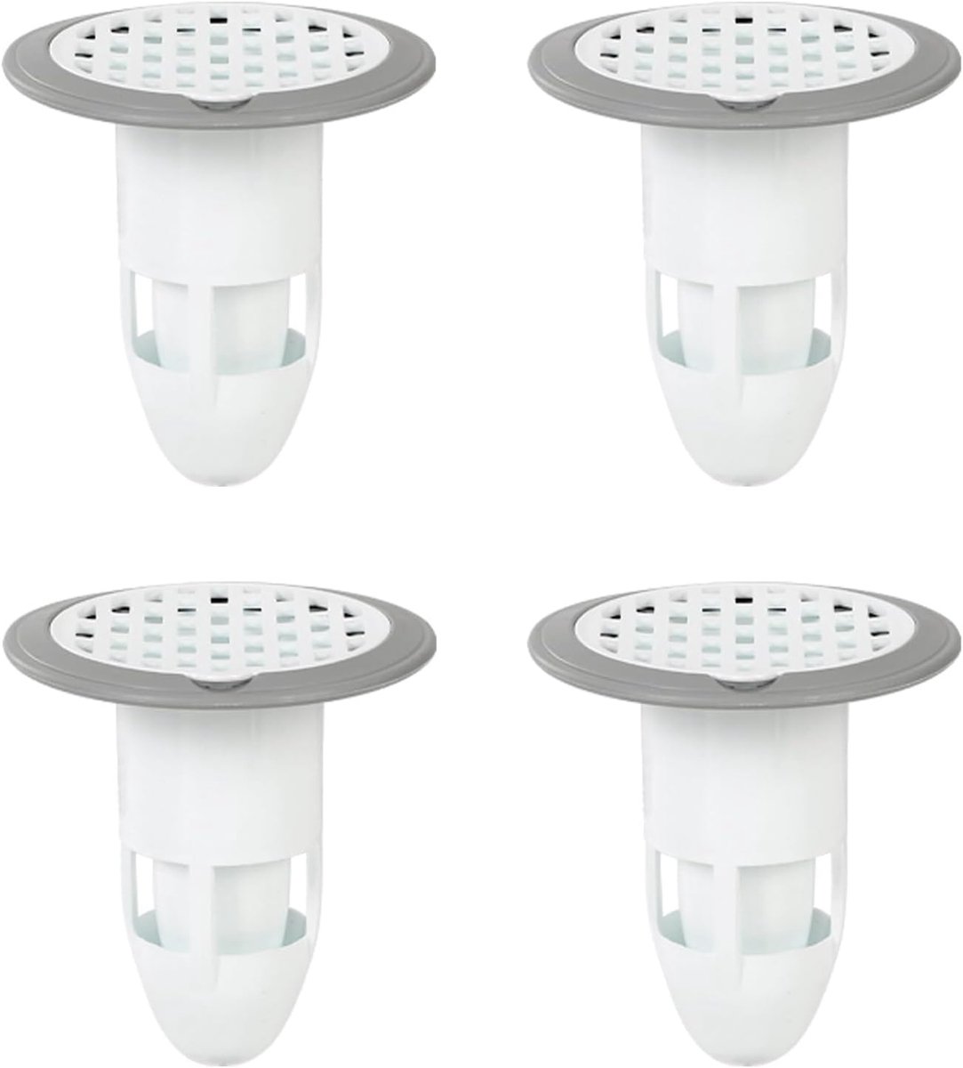 SnelShoppen - 4Pcs Universele Silicone Afvoer Deodorant, Anti-geuroverlast, Antiklever Doucheputje, Keuken, Badkamer, Hotel, Toilet, Wasmachine, Grijs