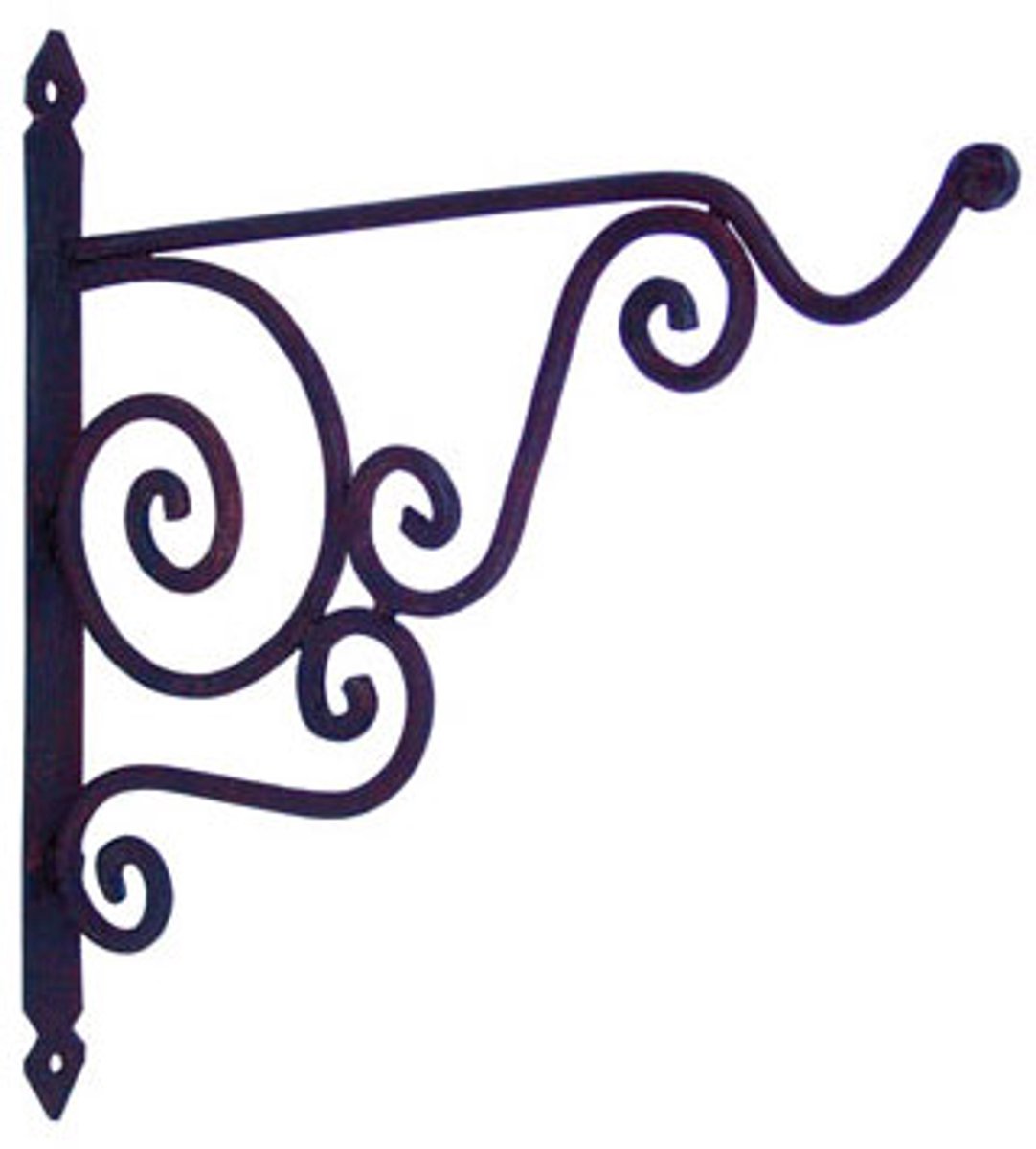 Marokkaanse plantenbakhaak – Handgesmede ijzeren wandhaak voor lantaarns en hanging baskets – 28 × 25,5 cm