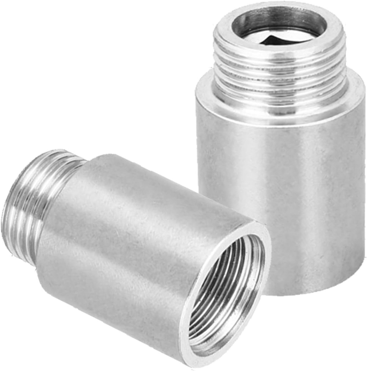 SnelShoppen - Kraanverlenging 3/4 inch x 30 mm - 2 stuks Roestvrij Staal - Schroefdraadverlenging voor Wateraansluiting en Verwarming - Corrosiebesten