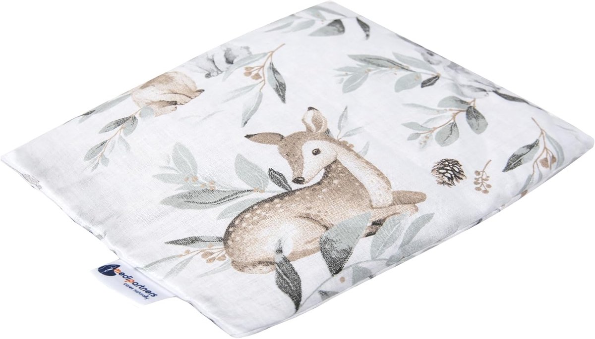 SnelShoppen - Cherry Stone Cushion Kussen Heat & Cold Therapy 500g 20x25cm Eco Nature 100% Katoen voor Massage en Ontspanning - Deers in the Leaves