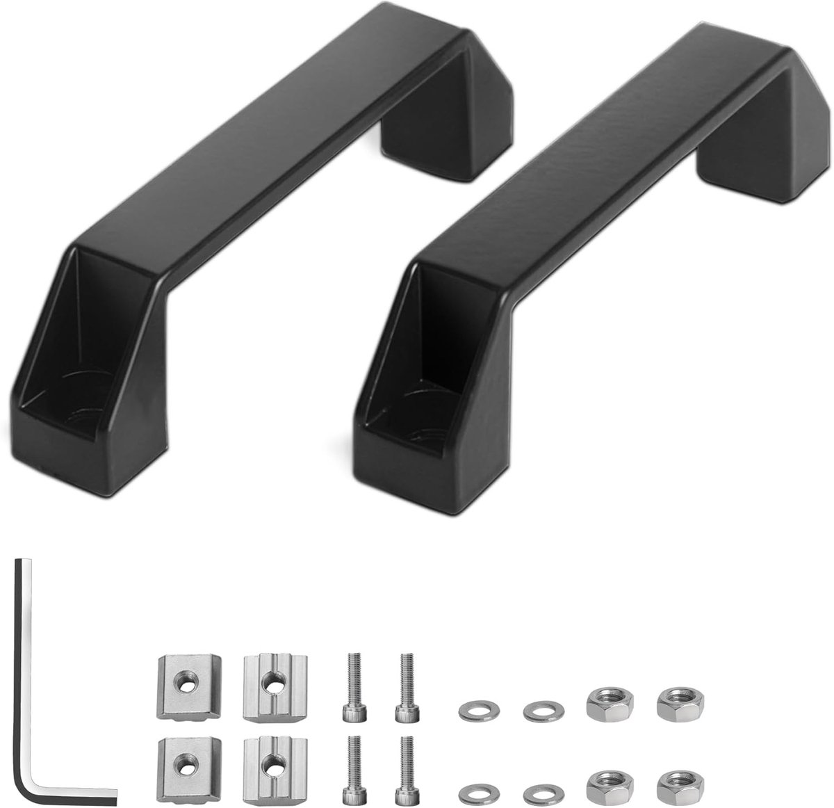 SnelShoppen - Aluminium Legering U-Vormige Handgrepen 120 mm - Zwart - Duurzaam voor Keuken, Kastdeuren, Industrieel Stijl - 2 Stuks