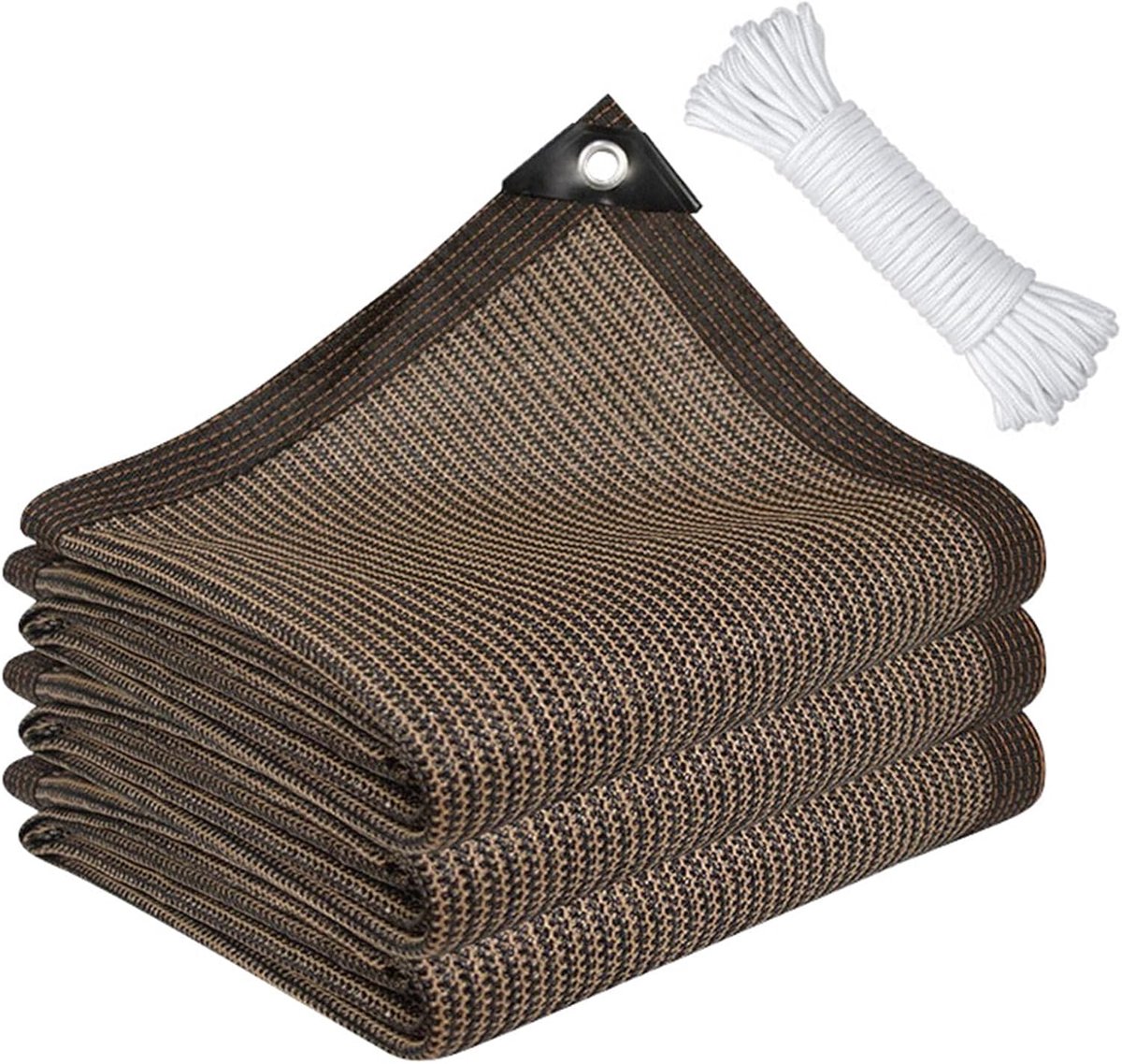 SnelShoppen - Shade net tuin 3x3 m UV-bestendig camouflagetent met oogjes, zonwering voor patio, kas, planten, tuin en terras met 5 m touw
