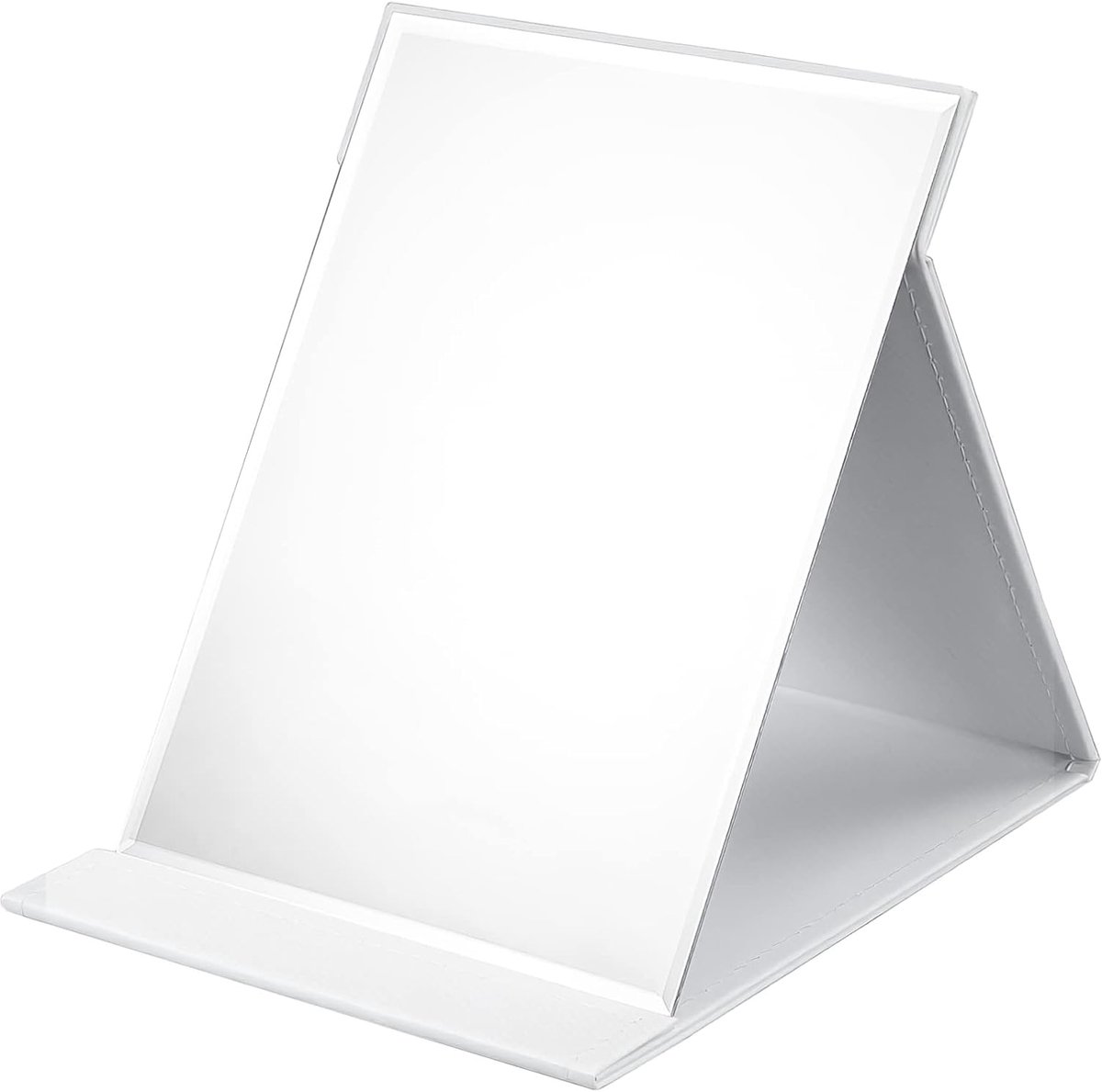 SnelShoppen - Opvouwbare Spiegel Draagbare Tafel Spiegel Multi Hoek Stand, Reis Spiegel, Super HD Make-up Spiegel met PU Leren Hoes, Inklapbare Spiege