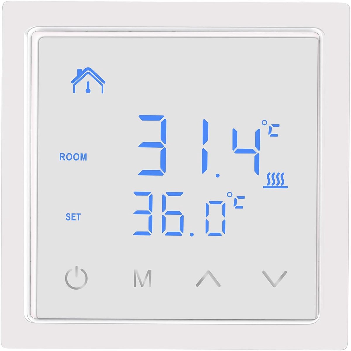 SnelShoppen - Slimme thermostaat 16 A, digitale inbouwkamerthermostaat voor water, vloerverwarming, wandverwarming, temperatuurregelaar, wandthermosta