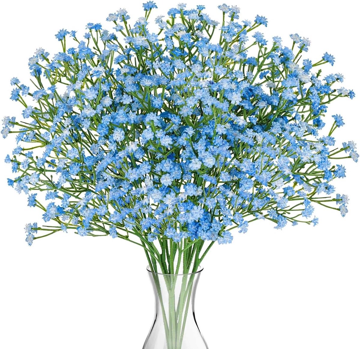 SnelShoppen - 10 Stuks Kunstbloemen Gypsophila - Realistische PU Schleierkraut - Blauw - Perfect voor Bruiloft, Feest, Huisdecoratie - Onderhoudsvrij