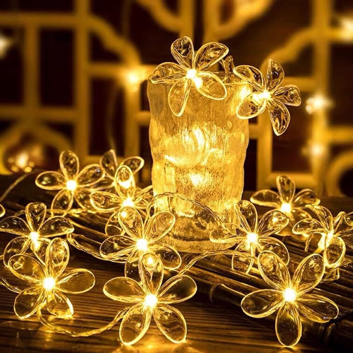 SnelShoppen - LED Cherry Blossom Flower String Lights 3M 20 LEDs Warm Wit - Batterij Aangedreven Sfeerverlichting voor Thuis, Tuin, Bruiloft, Feest, K