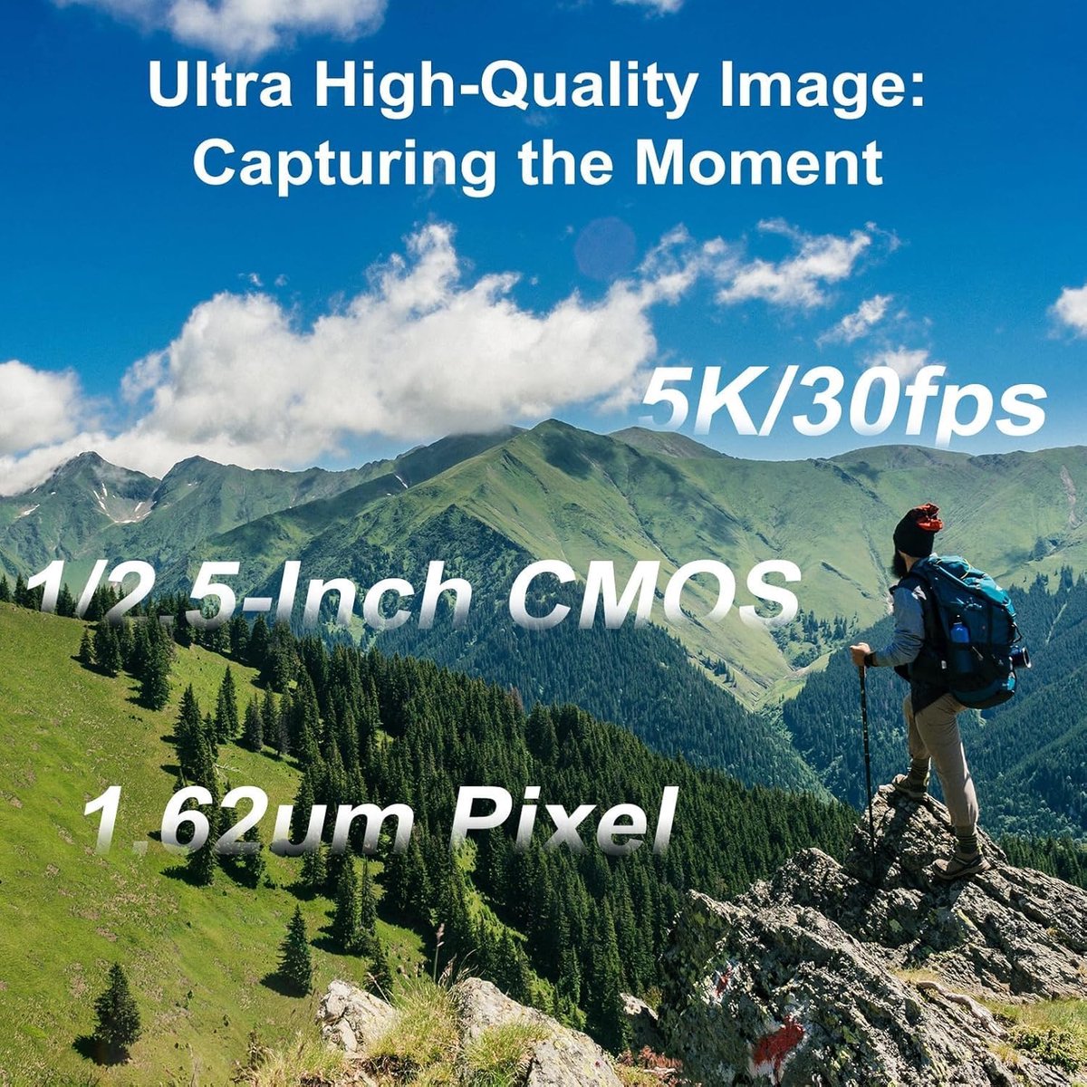 SnelShoppen - Portable Video Camera 5K/30fps Vlogging Camera met 3.5 Inch Rotatable Touch Screen voor YouTube TikTok Vlogs en Reisavonturen thumbnail 2