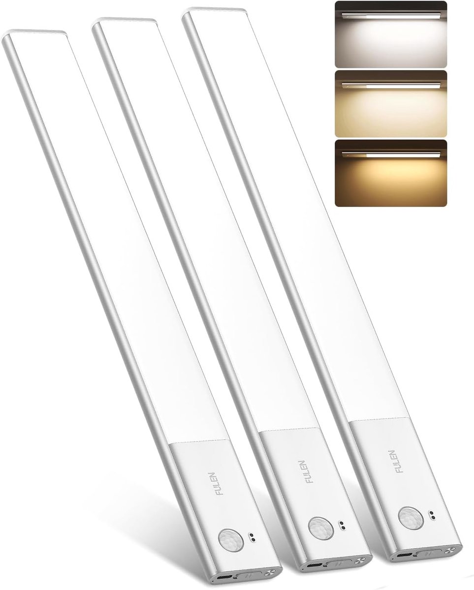 SnelShoppen - Dimbare LED Strip Keuken 38 cm met Bewegingssensor - Oplaadbare 3500 mAh Batterij - 3 Kleur Temperaturen - Energiezuinig en Draadloos -
