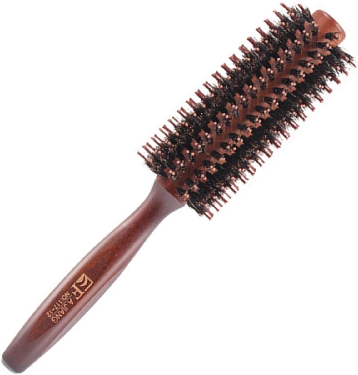 SnelShoppen - Houten Ronde Haarborstel, Natuurlijke Haren, Antistatische Borstel voor Haarstyling, Droog- en Krultechnieken, Volume en Glans Toevoegen