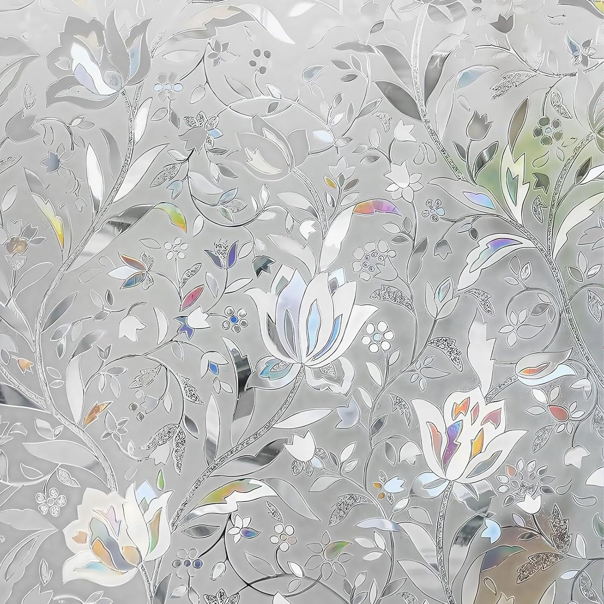 Raamfolie - Glasfolie Zichtwerend - Privacy Creëren - Zonder Lijm - 90 x 200 cm - Tulp