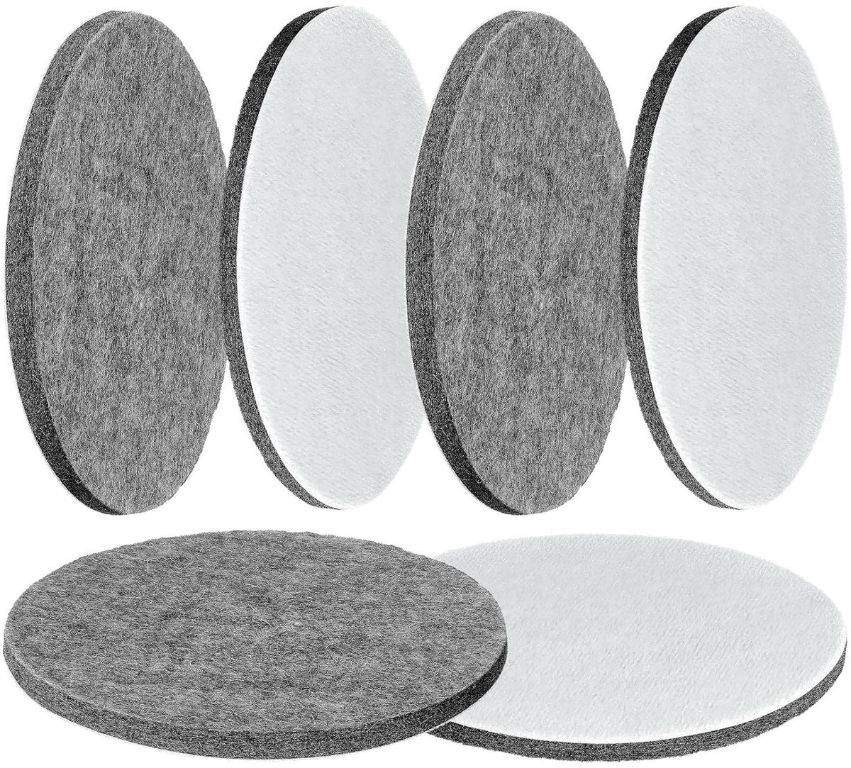 Set van 6 Polijstpads 150mm - Grijze Klittenband Polijstschijven voor Autopolijstmachines en Glasbewerking, Ideaal voor Perfecte Afwerking