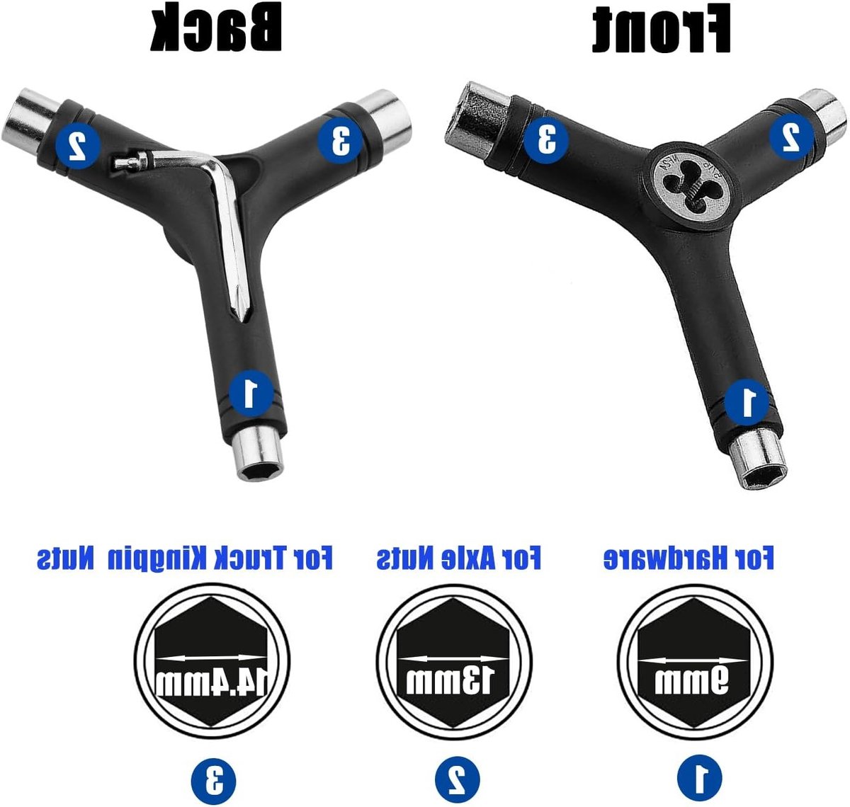 Multifunctionele Skateboard Y-Tool Set met 15 Stuks | Inclusief Hex Sleutel en Accessoires voor Longboard en Scooter