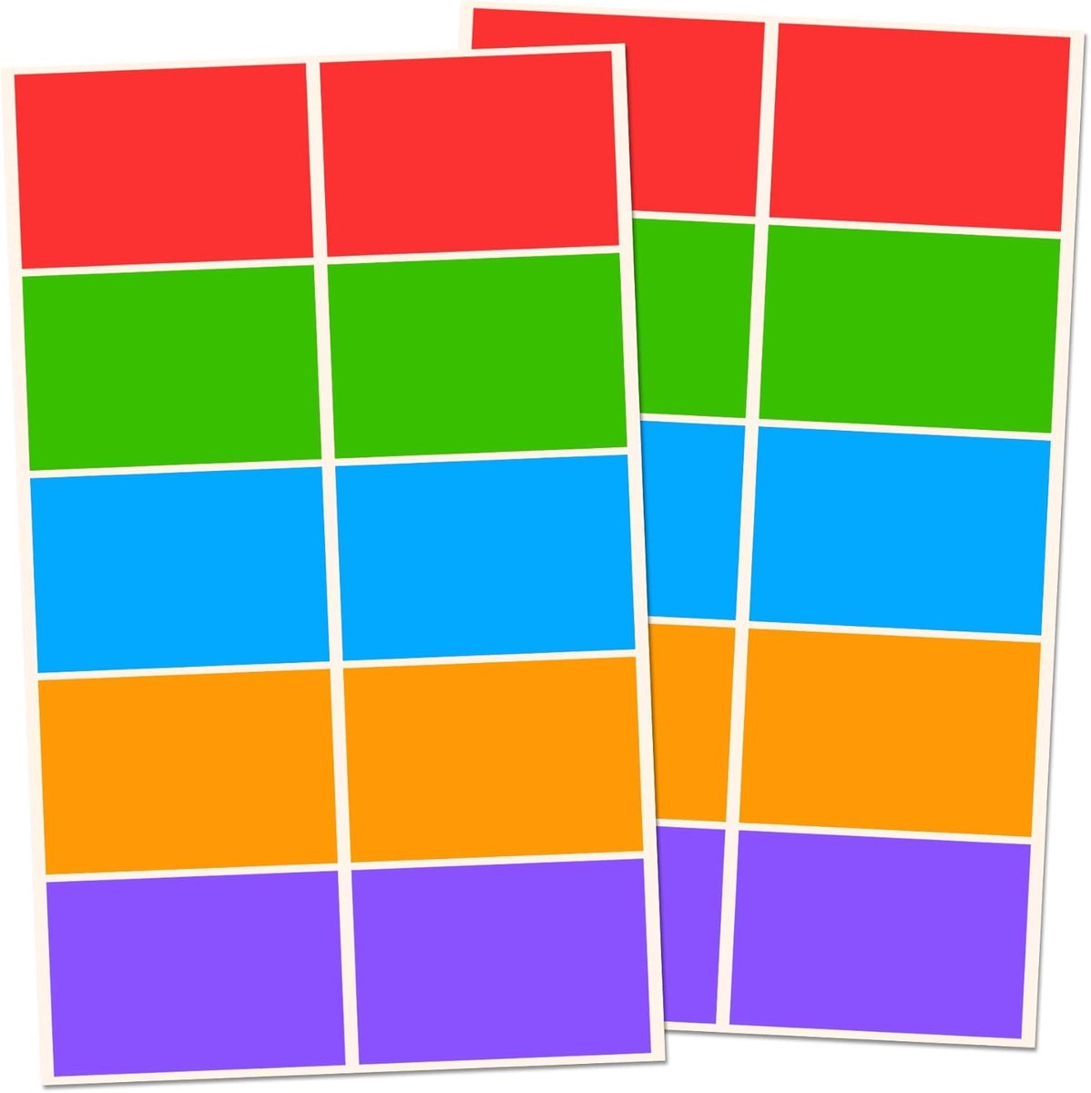 SnelShoppen - 250 Stuks Kleurige Zelfklevende Stickers Labels 75 x 50 mm - 5 Kleuren voor Labelen, Organiseren, School en Thuis