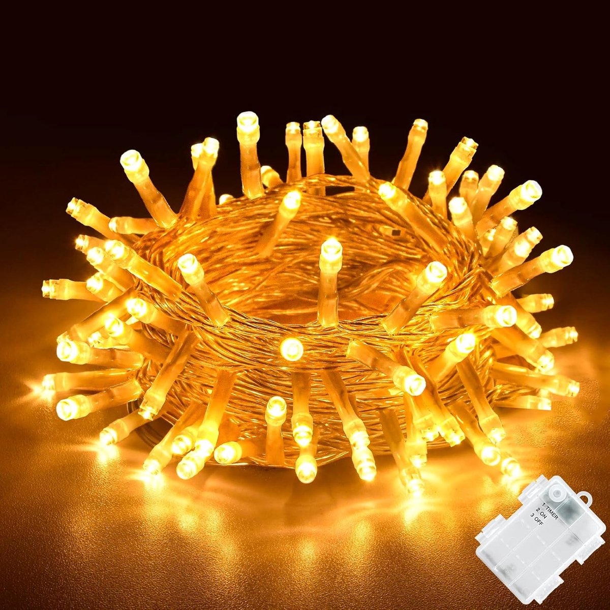SnelShoppen - Battery Powered Fairy Lights 3M 30LED Micro LED Lichtjes IP65 Waterdicht Koper Snoer Lichten met Timer voor Tuin, Feesten, Kerst en Hall