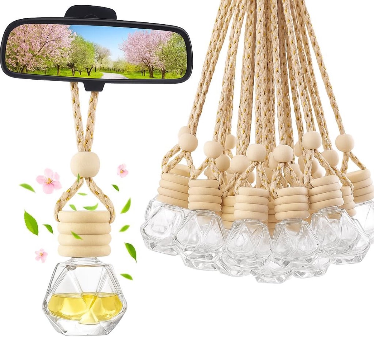 Set van 30 Lege Flessen voor Autoparfum 10ml - Geurverspreider voor Aromatherapie en Luchtverfrisser voor Auto, Thuis en Kantoor