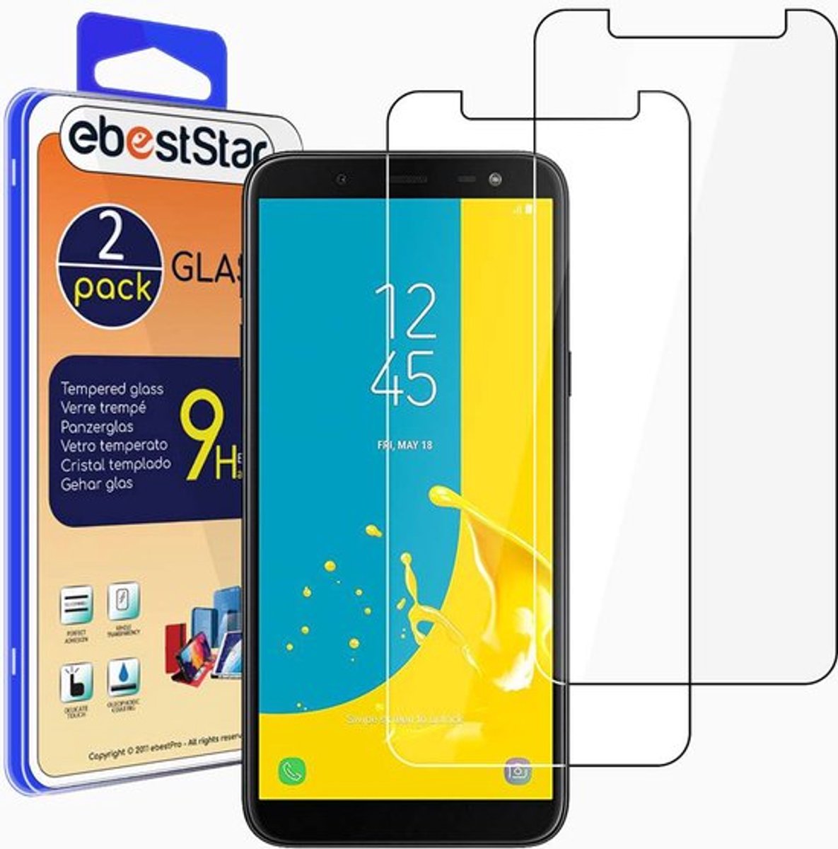 ebestStar - {2 Stuks} Gehard glas geschikt voor Samsung J6 2018 Galaxy SM-J600F, Screen Protector Cover, Schermbeschermer Tempered Glass