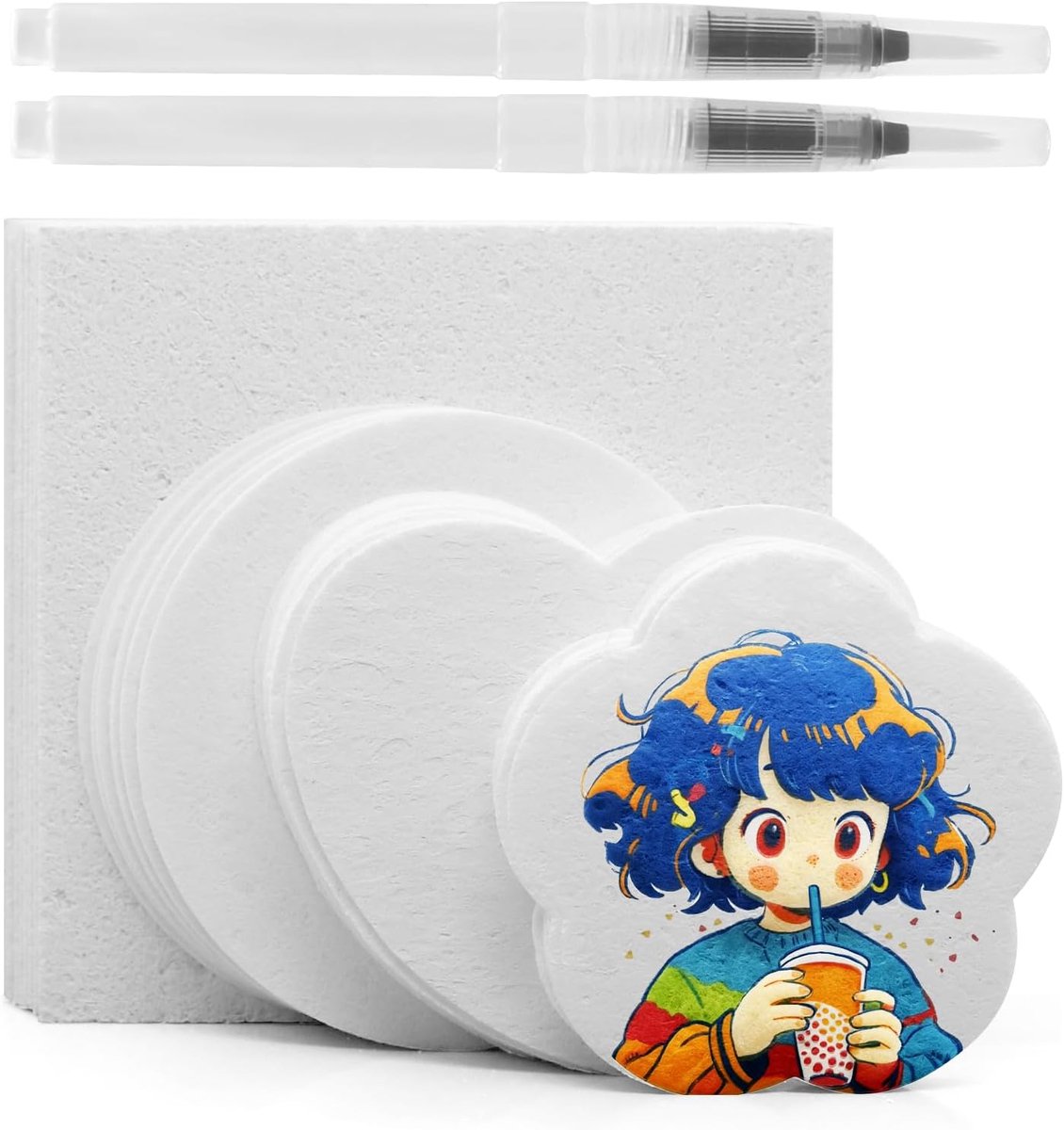 SnelShoppen - 40 Stuks Magic Puffy Paint Paper Wit Foam Textuur Schilderpapier, 3D Schilderen, DIY Schilder Set voor Kinderen en Creatieve Projecten