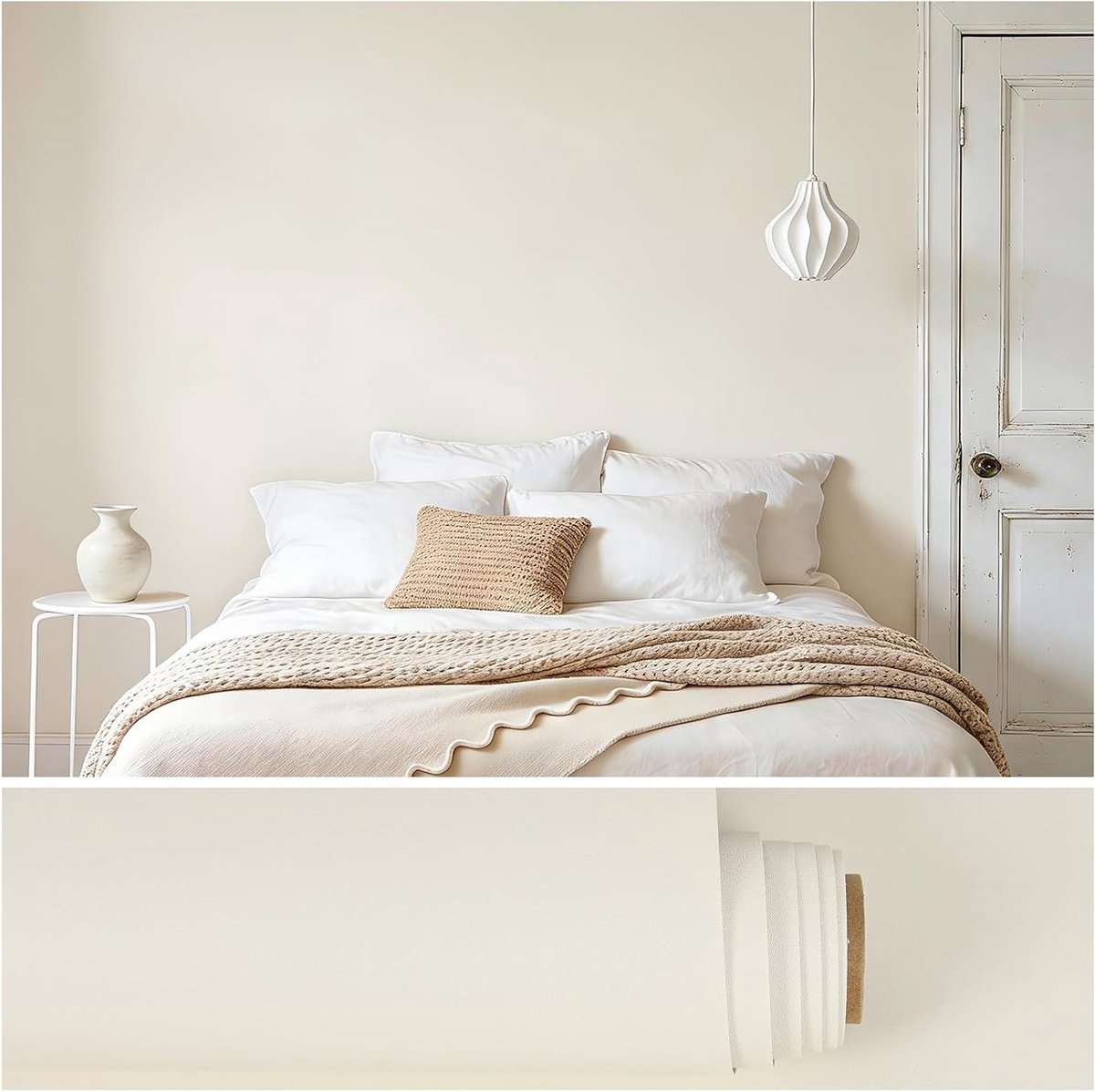 Beige Zelfklevend Behang voor Meubels en Badkamer - Waterdichte Matte Folie 40 cm x 300 cm voor Keuken en Slaapkamer
