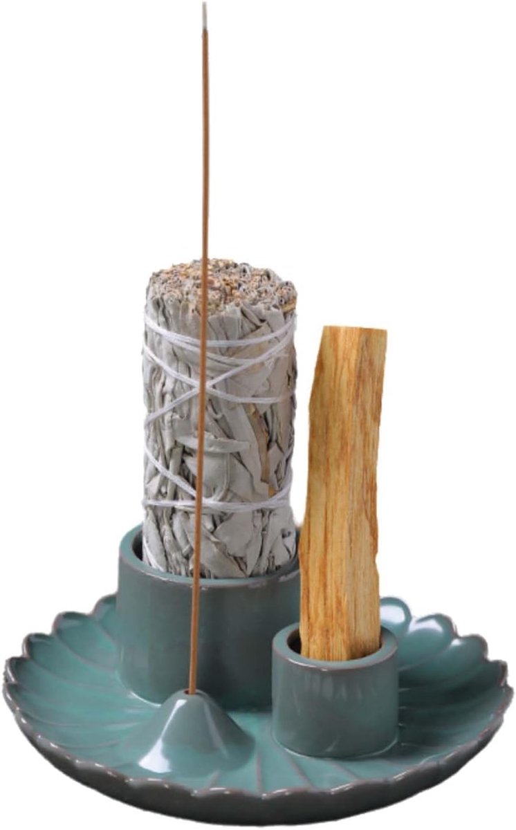 SnelShoppen - Ceramic Candle Holder, Multifunctionele Aromatherapie Kaarsenhouder, Incense Stick Houder, Meditatie Tray voor Thuis, Sfeer, Ontspanning