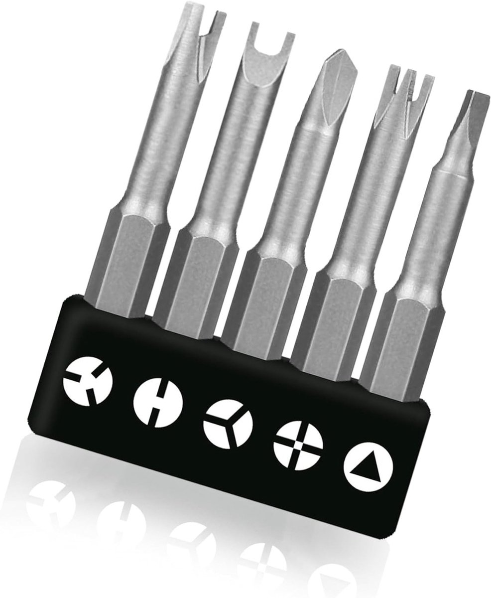 Speciale set van 5 schroevendraaiers met U-vorm en Y-type voor precisiewerk, 50mm lengte, ideaal voor binnenwerk en driepuntige schroeven