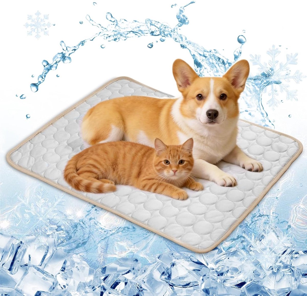 Koelmat voor honden 69 x 50 cm, krasbestendig en duurzaam, zelfkoelende hondenmat voor binnen, buiten en auto, niet giftig en opvouwbaar
