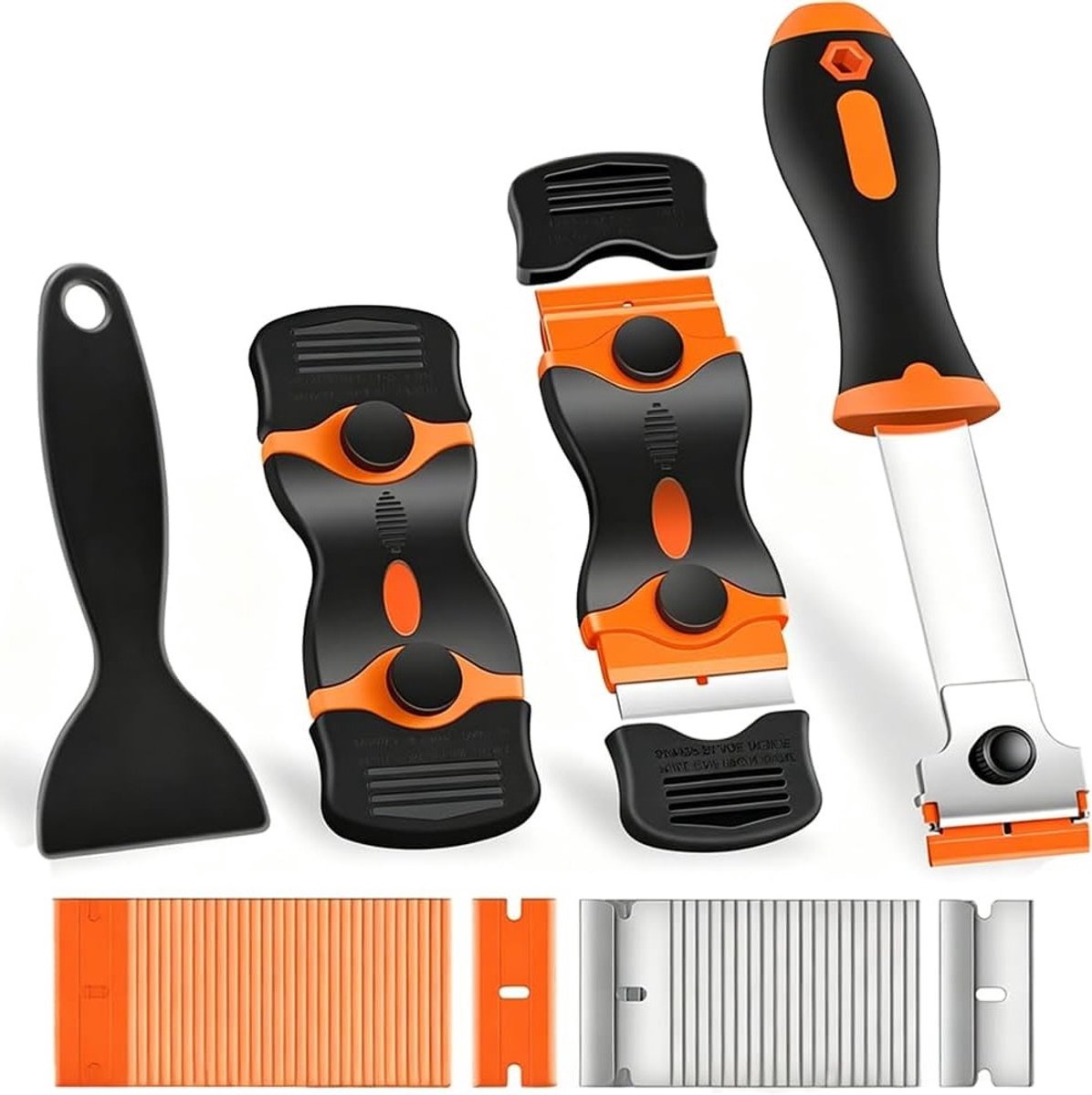 Multifunctionele keramische schraper set met diverse schrapers en messen voor koken en schoonmaken