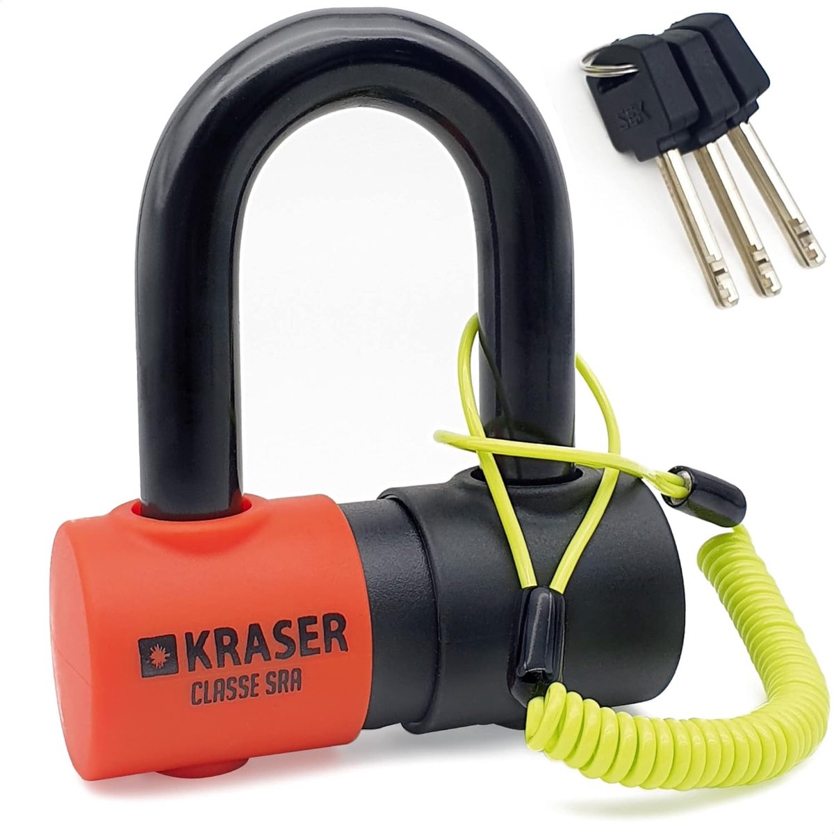 SnelShoppen - Disc Lock Motorfiets Scooter Anti-Diefstal Rookvrij Ø18mm - Robuust Stalen Hangslot met 3 Sleutels en Reminder Kabel