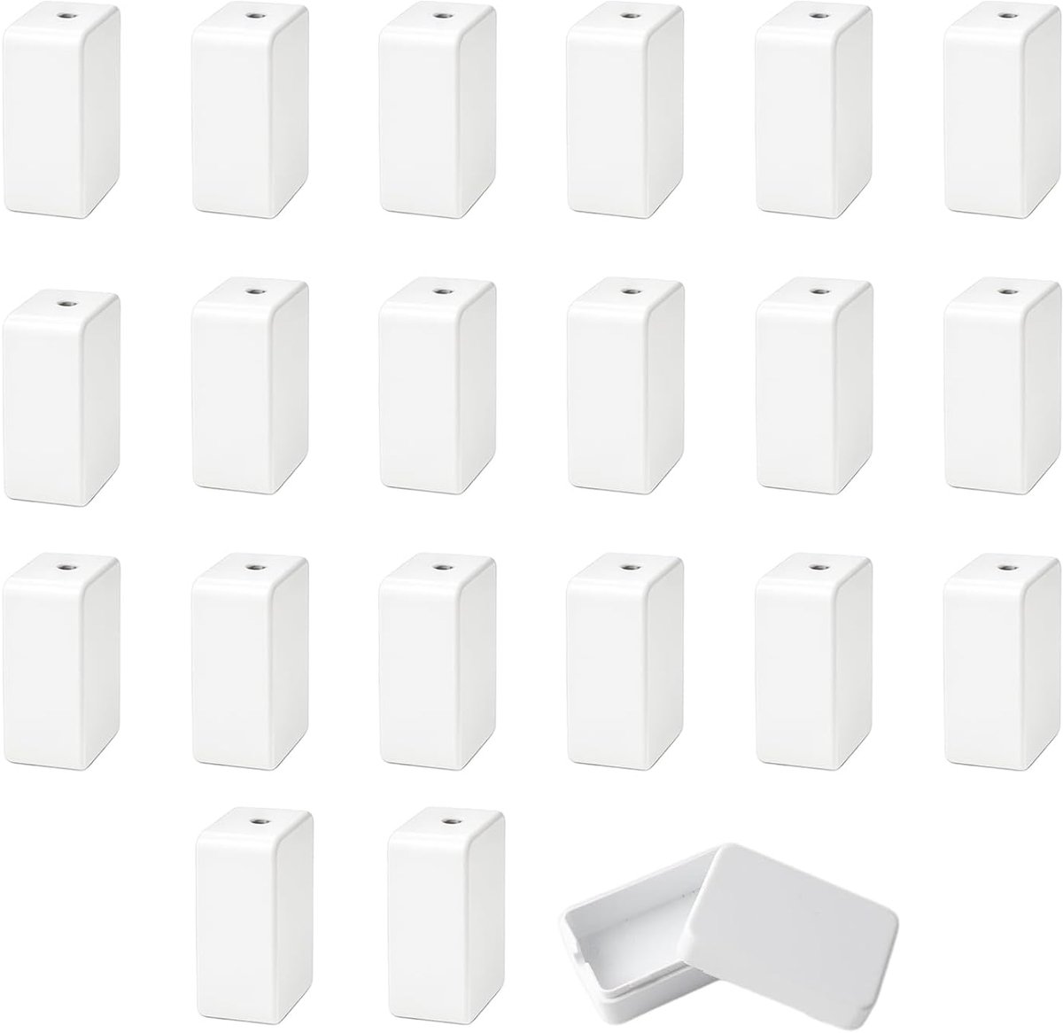 SnelShoppen - 20Pcs Kleine Waterdichte Junction Box 5.5x3.5x2cm, Witte Plastic Aansluitdozen voor DIY Elektronica & Elektriciteit Accessoires