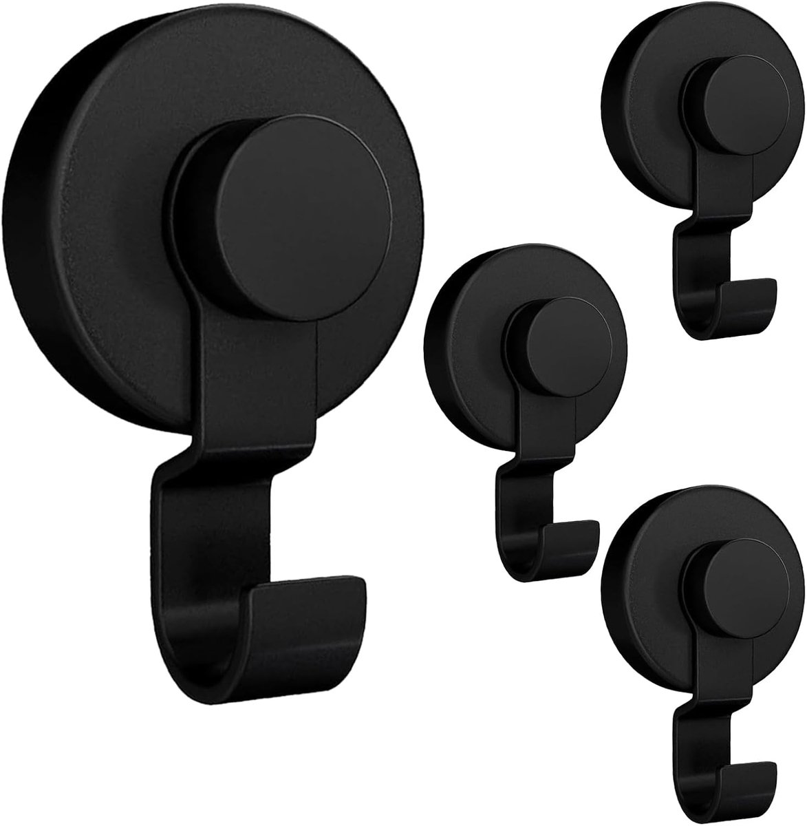 SnelShoppen - Set van 4 Extra Sterke Zuignap Haken - Herbruikbaar en Verwijderbaar - Geen Boren Nodig - Perfect voor Badkamer, Keuken, Glas, Tegels, D