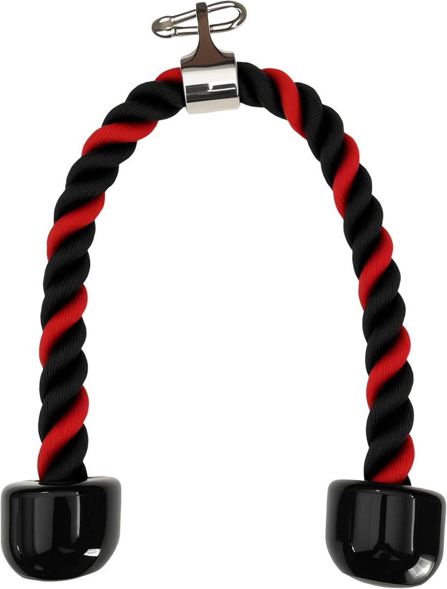SnelShoppen - Triceps Rope Kabel 27 Inch voor Pulley Systeem - Heavy Duty Coated Nylon, Rubber Handgreep, Fitness Accessoires voor Thuis Gym, LAT Pull