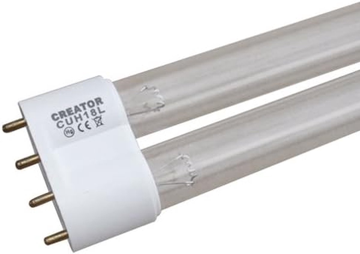 UVC Vervangingslamp - UV Lamp - Vijverwater Zuiveren - Germicidale Werking - 18 Watt 2G11 - Transparant