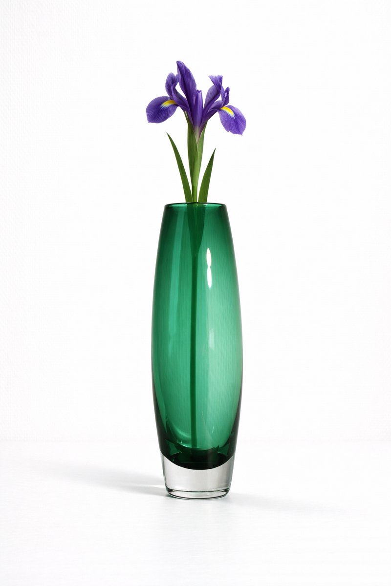 Kristalglas Leerdam Saturday Craft – Handgeblazen Kristallen Vaas - Groen - Voor Binnen - Staand