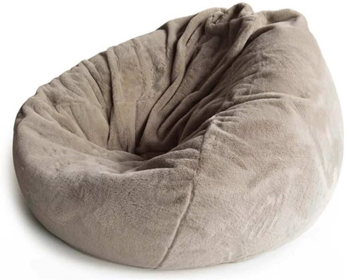 Pluizige Zitzak Stoel - Loungestoel Zacht - Ontspannen Zitten - Extra Grote Maat - 100x120 cm - Koffiekleur