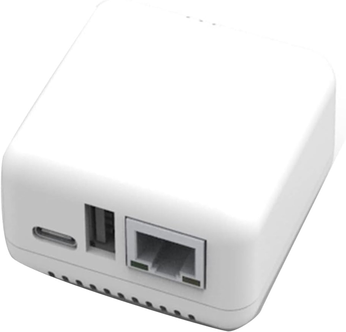Netwerk Print Server - USB Printer Adapter - Printen Delen - Compact Ontwerp - 5.3 x 4 cm - Wit