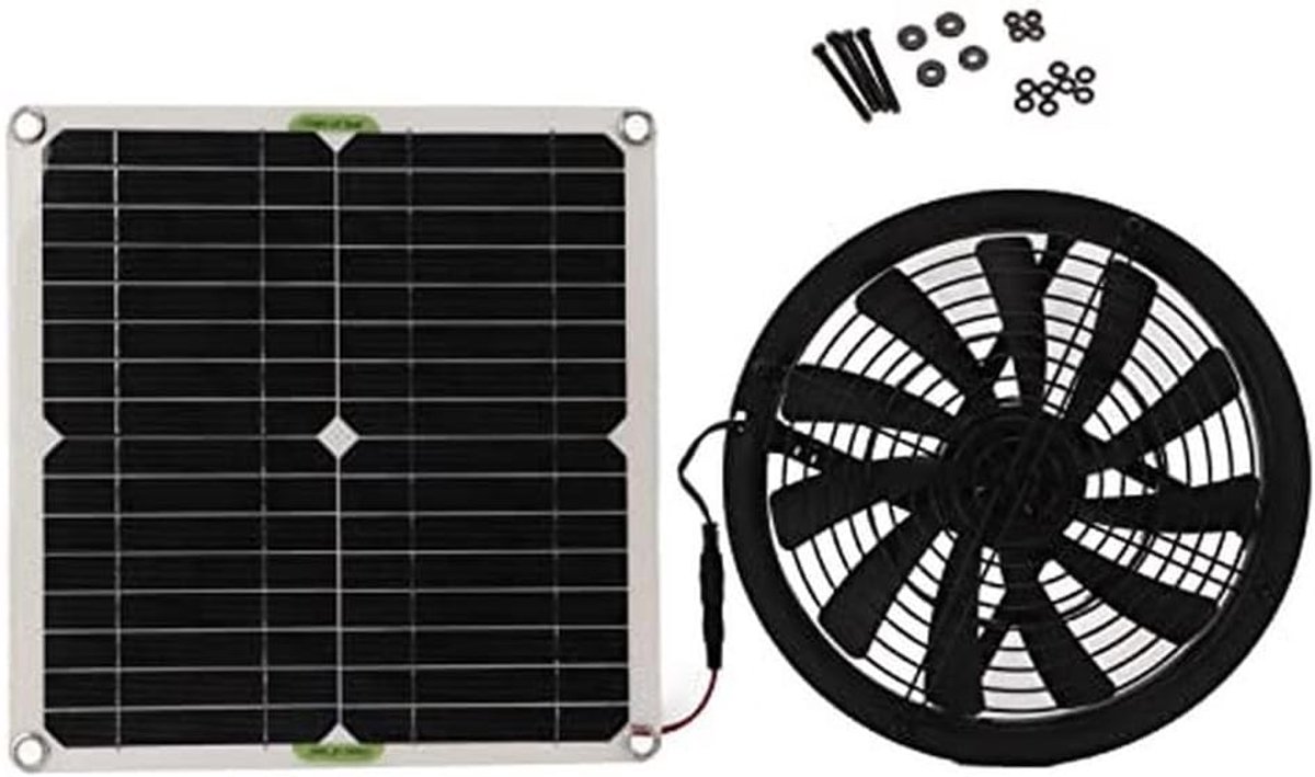 Zonnepaneel Ventilator Set - Zonne-afzuigventilator Ventilator op Zonne-energie - Luchtkwa