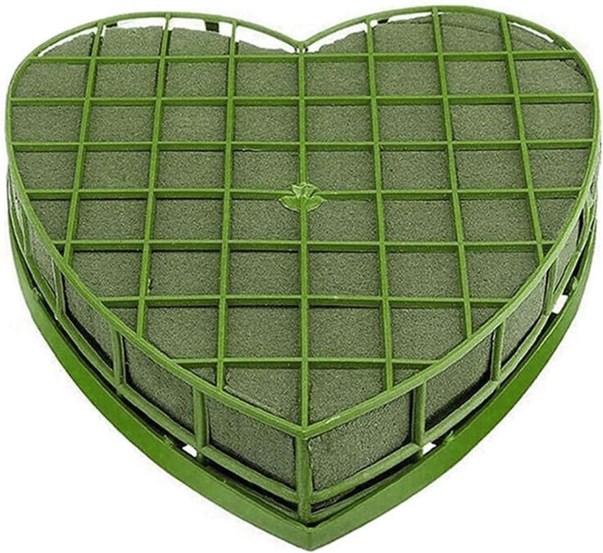 Bloemenschuim Hart - Bloemstuk Schuim - Bloemen Arrangeren - Met Zuignap - 30x32cm - Groen