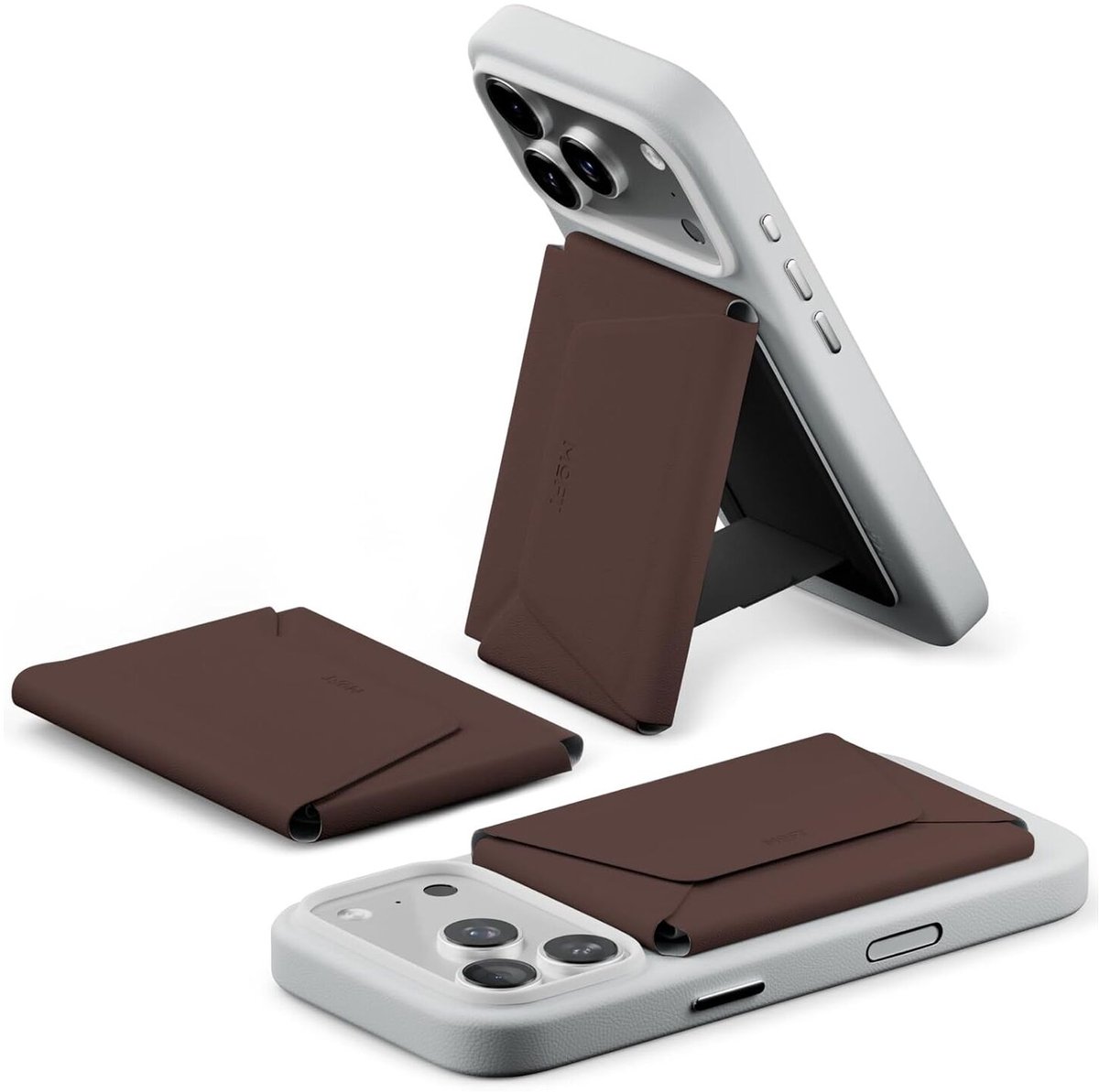 MOFT Snap Field Wallet - Agile Travel Wallet - Compatibel met MagSafe - Magnetische Kaarthouder - Pasjeshouder 8 Pasjes - RFID Portemonnee - Origami Standaard - Bruin