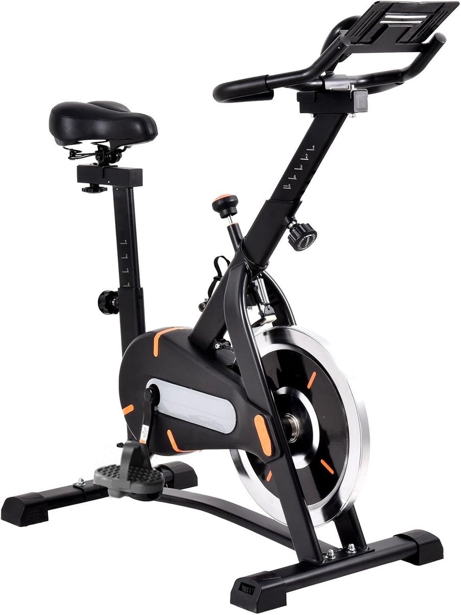 Indoor Fitnessfiets - Hometrainer Stationair - Thuis Sporten - Stille Riemoverdracht - 74 x 21 x 74 cm - Zwart