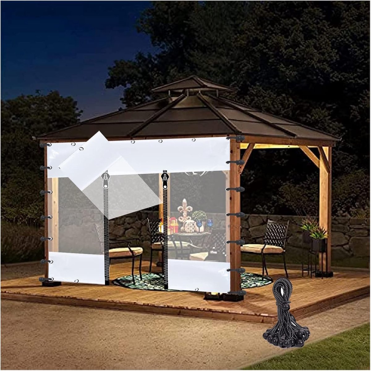 Transparant Afdekzeil - Waterdicht Zeil Oogjes - Buiten Beschermen - Met Oogjes 40cm - 4 x 25 m - Transparant Wit