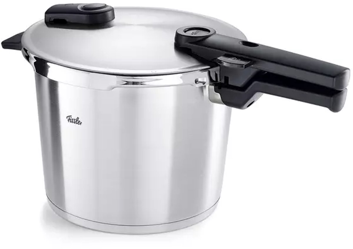 Fissler Vitaquick Premium Snelkookpan met Stoominzet en driepoot 8L