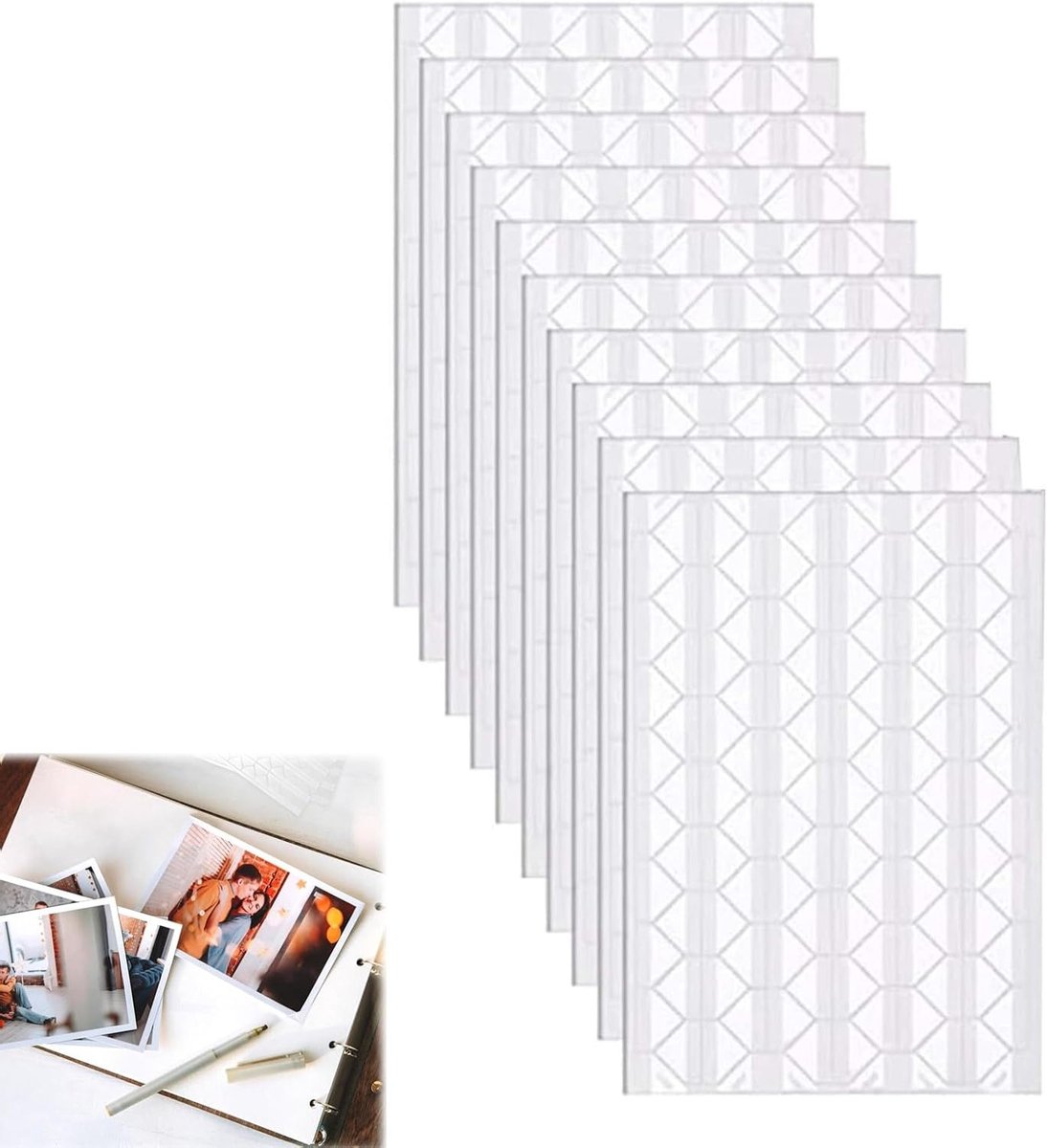 Zelfklevende Fotohoeken voor Album en Scrapbook - Witte Hoekstickers voor Creatieve Projecten - 10 Stuks