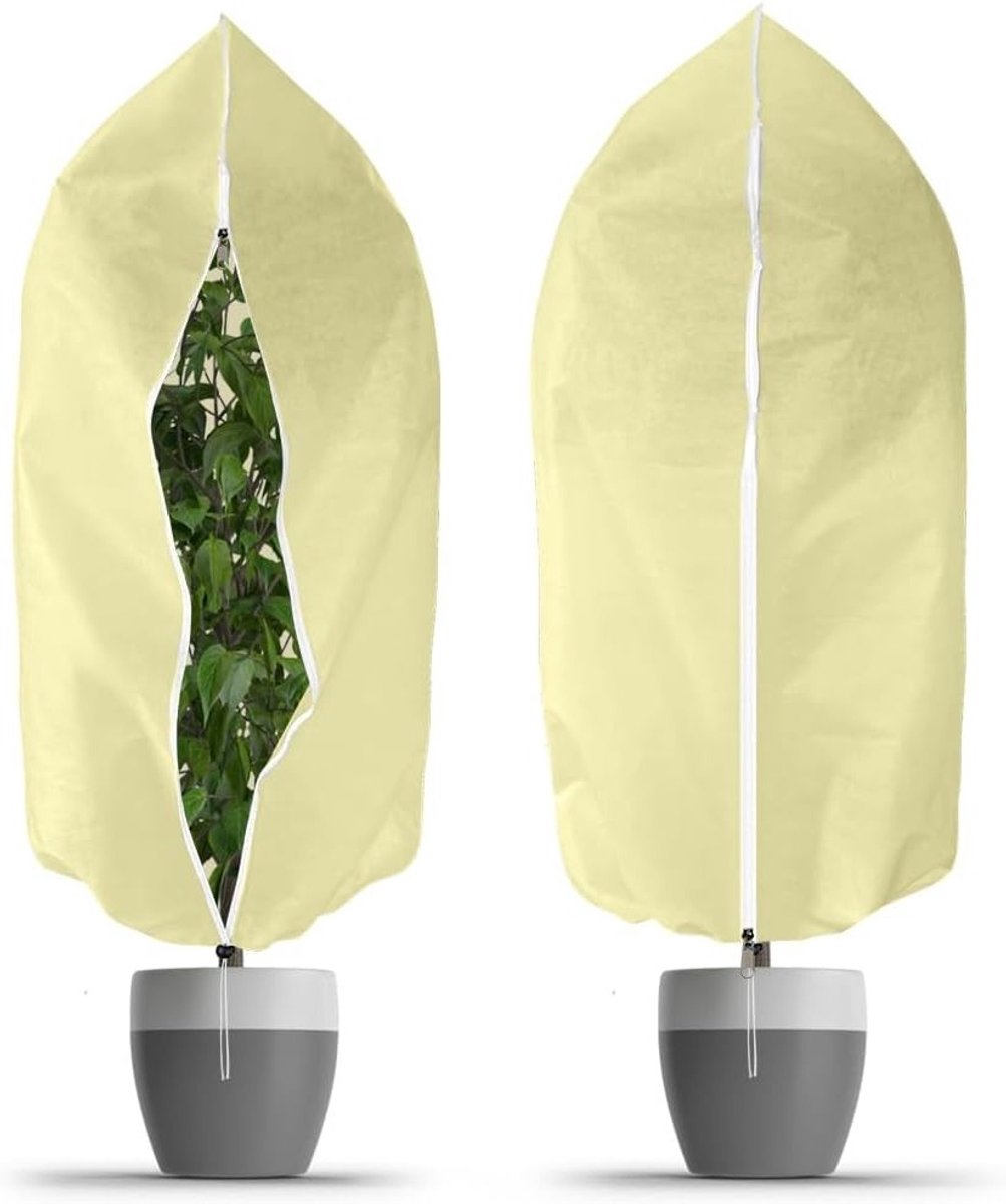 Winterbescherming voor Planten, 2 Stuks 60g 80 * 100cm Ademend Beschermhoes tegen Vorst, Geschikt voor Palmbomen en Citroenen, Tuinaccessoires voor Plantenbescherming